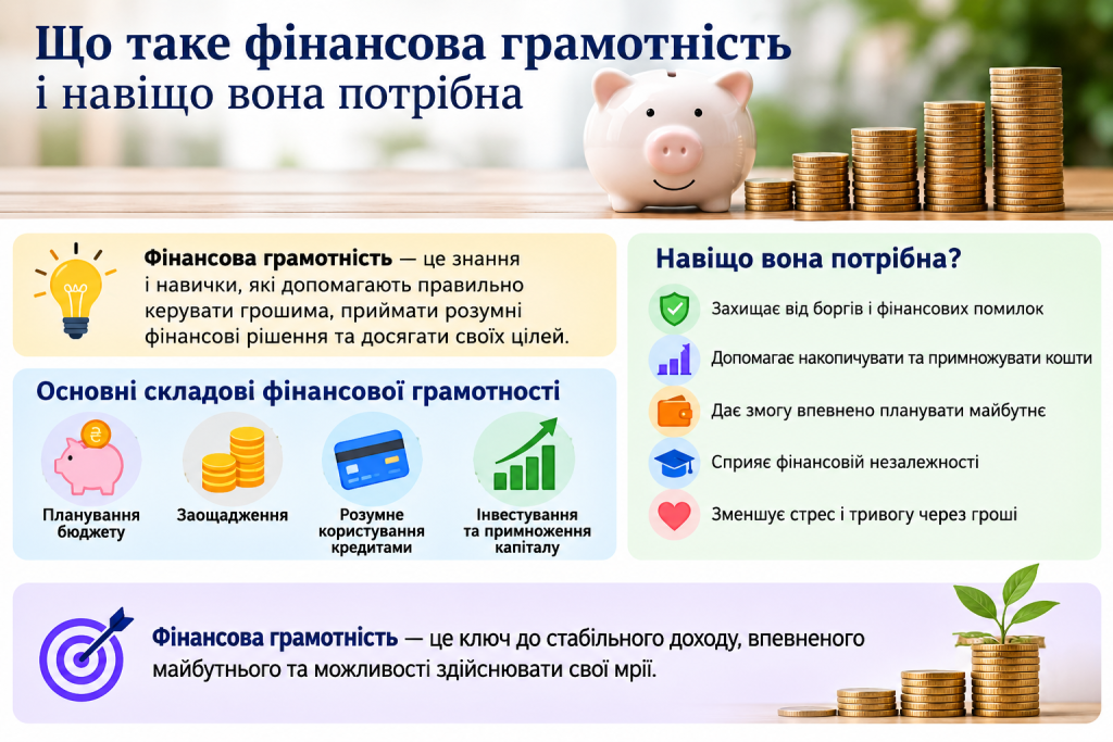 Інфографіка про основи фінансової грамотності