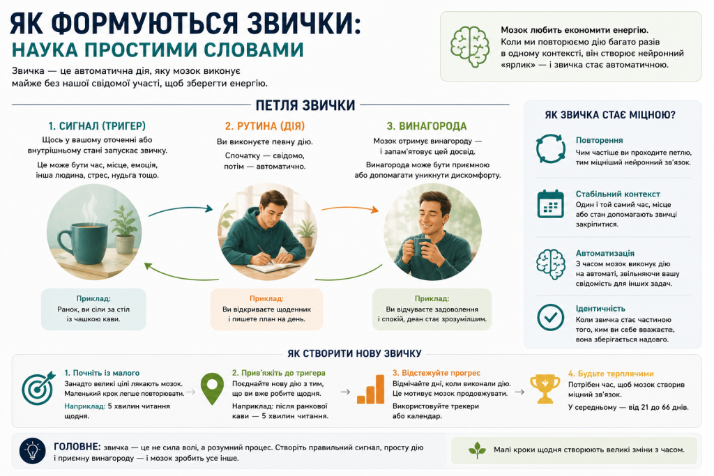 Інфографіка про формування звичок